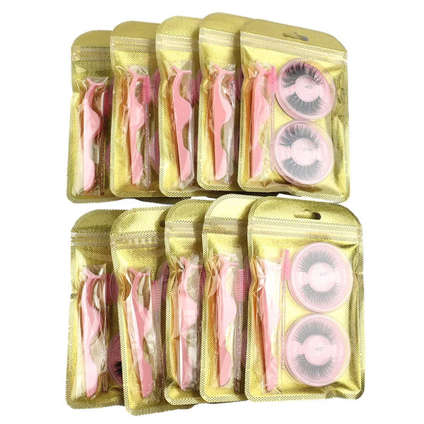 Wholesale Eyelash Bundles - 20/30/40/50/100 Pairs - Natural Long Faux Mink Lashes