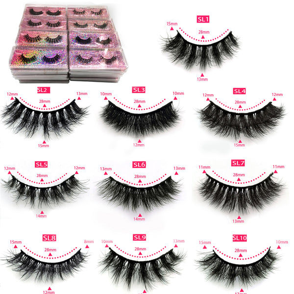 Bulk Wispy Wholesale Eyelashes 30/50/100 Pairs Faux 3D Mink Lashes Fluffy Thick False Eyelashes In Bulk