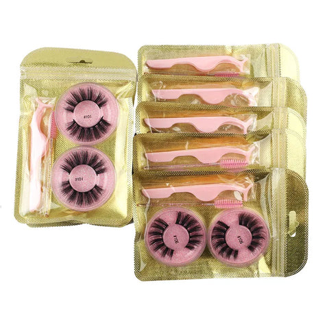 Wholesale Eyelash Bundles - 20/30/40/50/100 Pairs - Natural Long Faux Mink Lashes