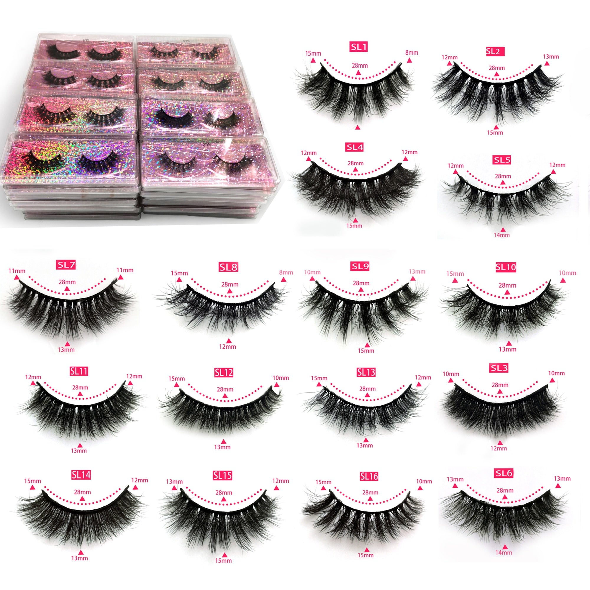 Bulk Wispy Wholesale Eyelashes 30/50/100 Pairs Faux 3D Mink Lashes Fluffy Thick False Eyelashes In Bulk