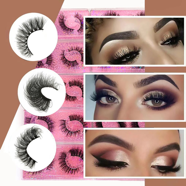 5/10/30/50/100 Boxes 2 Pairs 3D Mink Lashes - Faux Mink Fluffy - Bulk Wispy Eyelashes