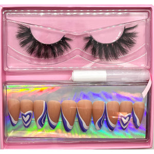 Lash and Press On Nails Bundle Kit (Medium Almond Shaped)